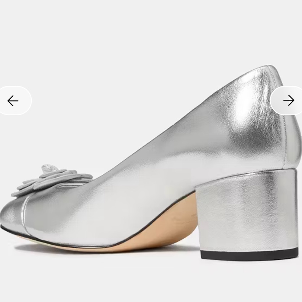 Kate Spade Silver Block Heel Pumps - Picture 2 of 9